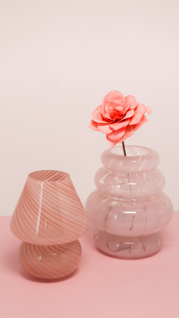 Mushroom batterí lampi - Joyful rose