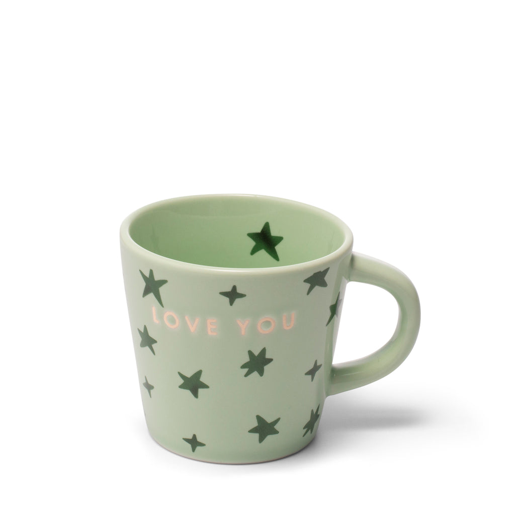 Espresso bolli - Love you/light green stars