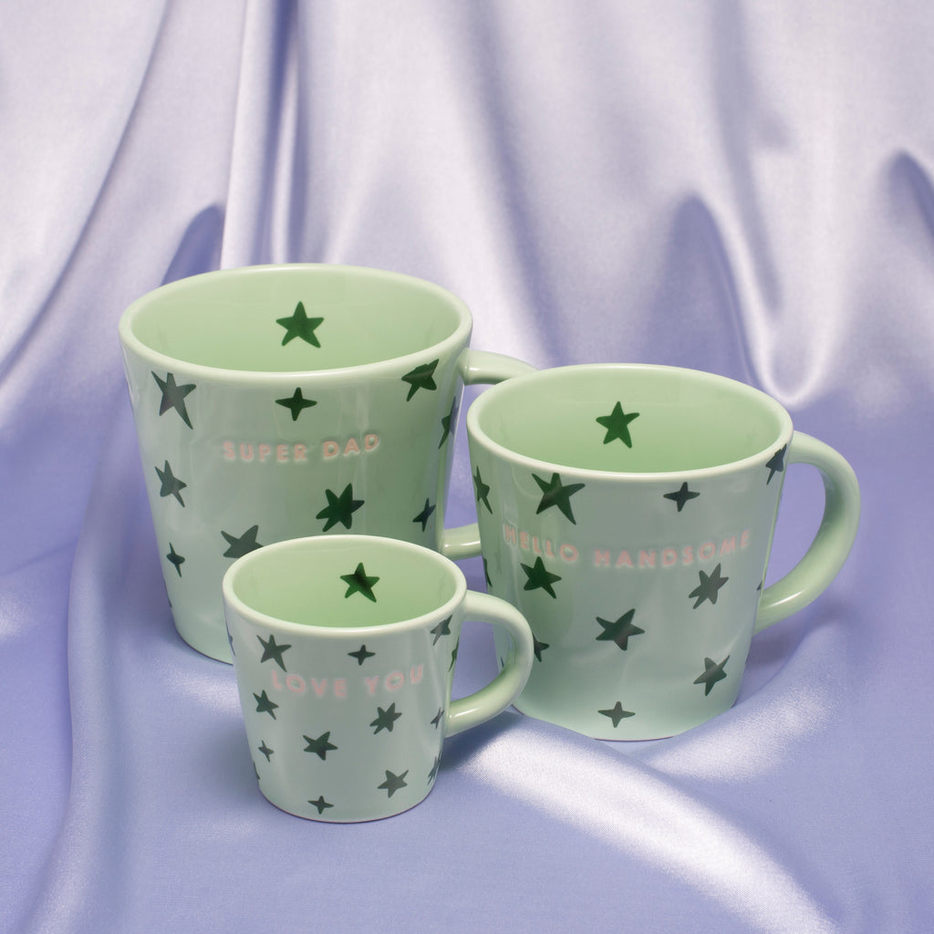 Espresso bolli - Love you/light green stars