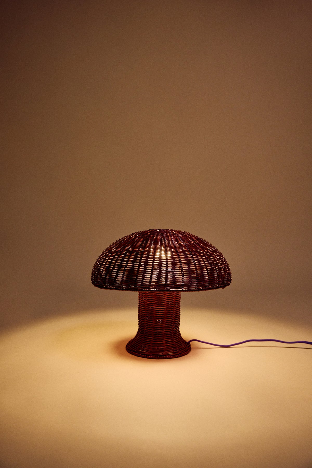 Lampi rattan mushroom - burgundy
