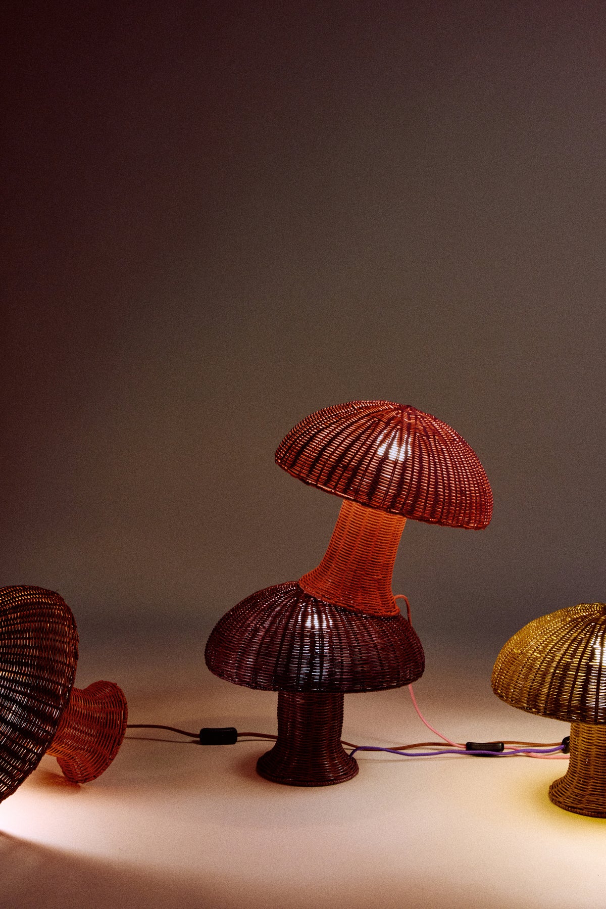 Lampi rattan mushroom - blush