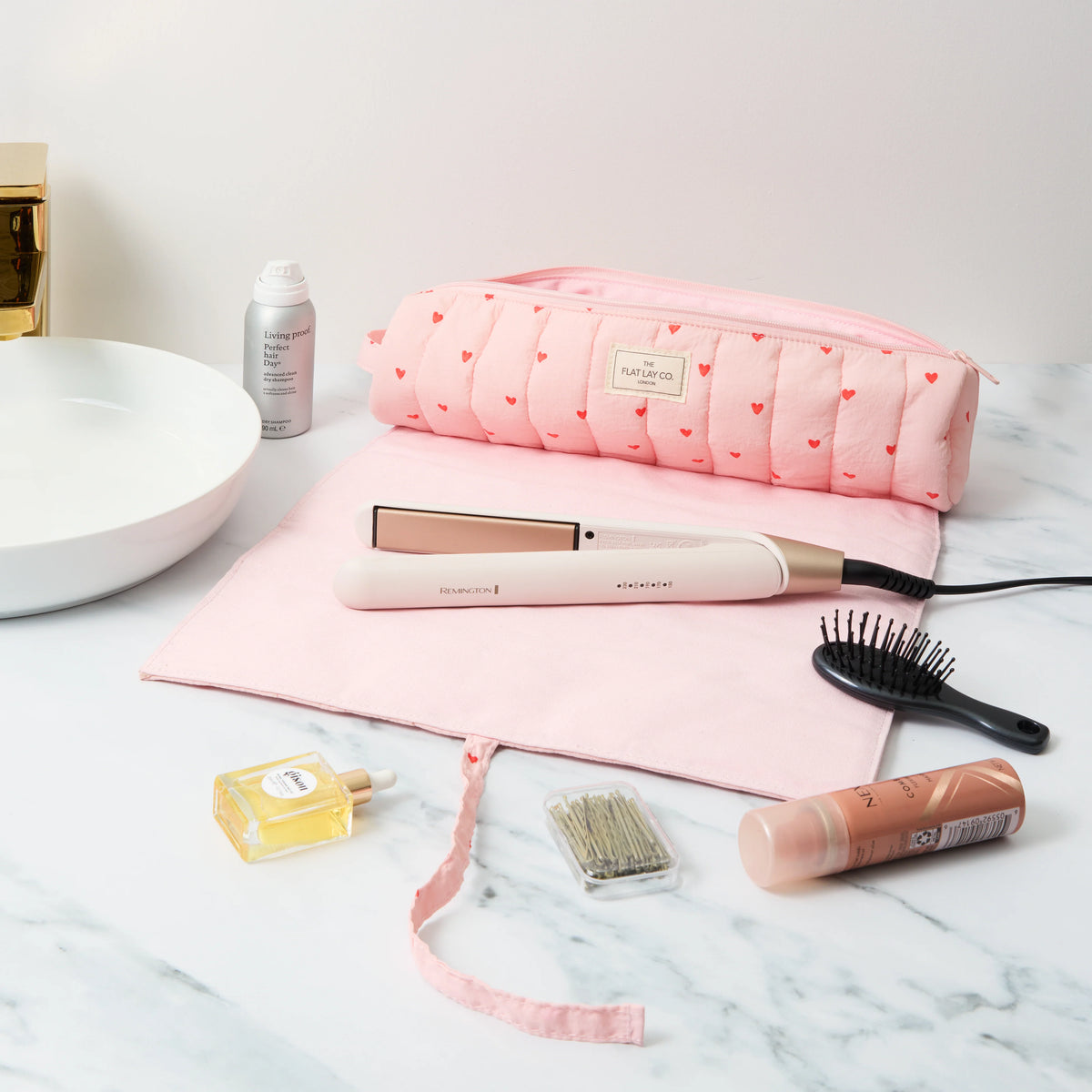 Hair Tool Travel Case/The Baguette - Sweet Hearts
