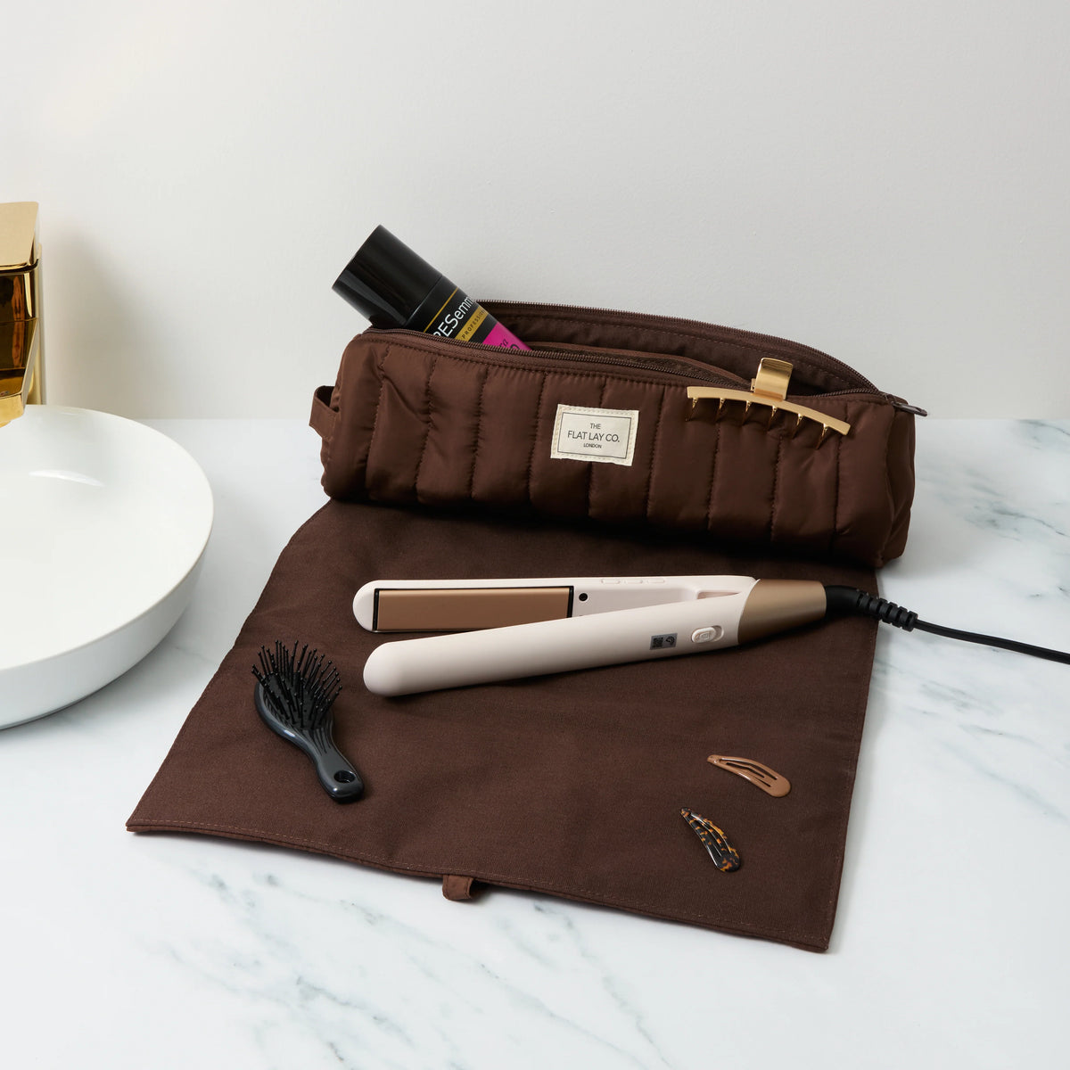 Hair Tool Travel Case/The Baguette - Espresso