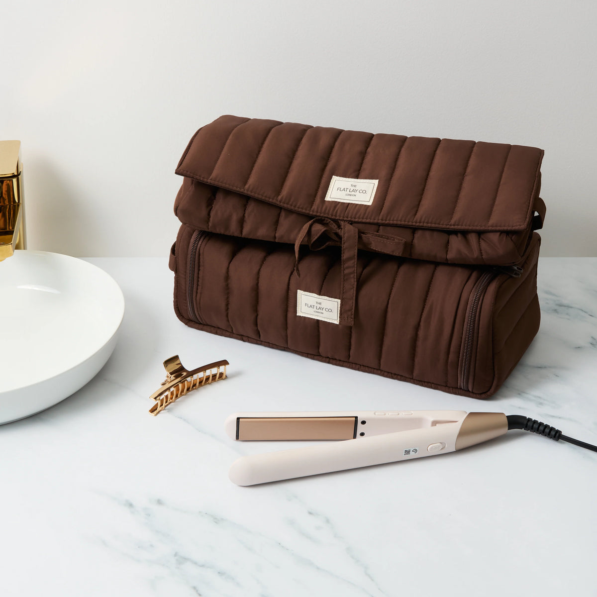 Hair Tool Travel Case/The Baguette - Espresso