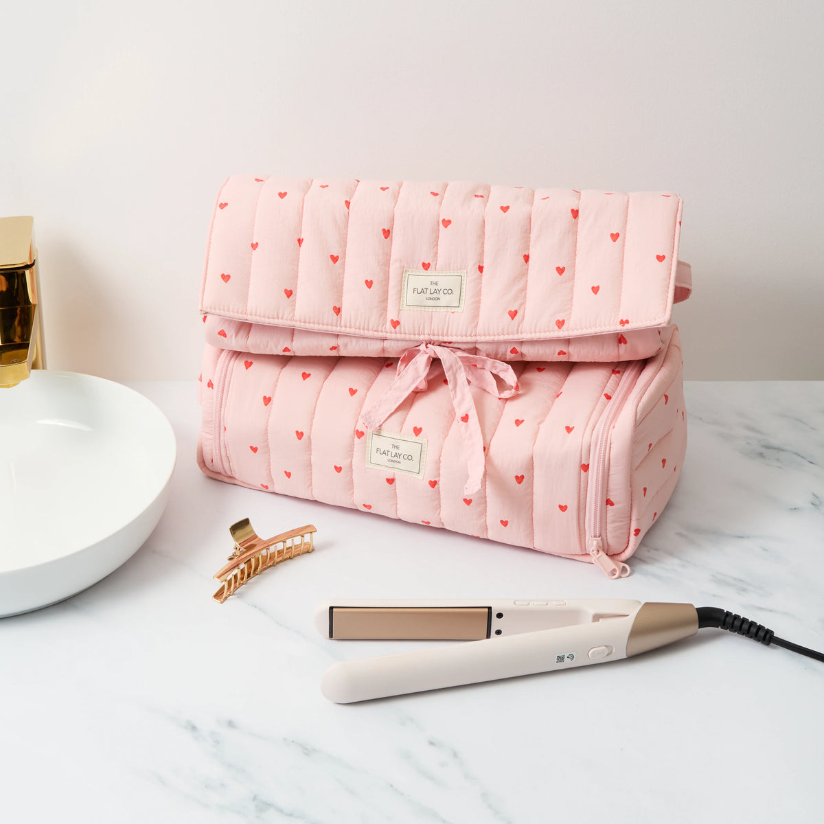 Hair Tool Travel Case/The Baguette - Sweet Hearts
