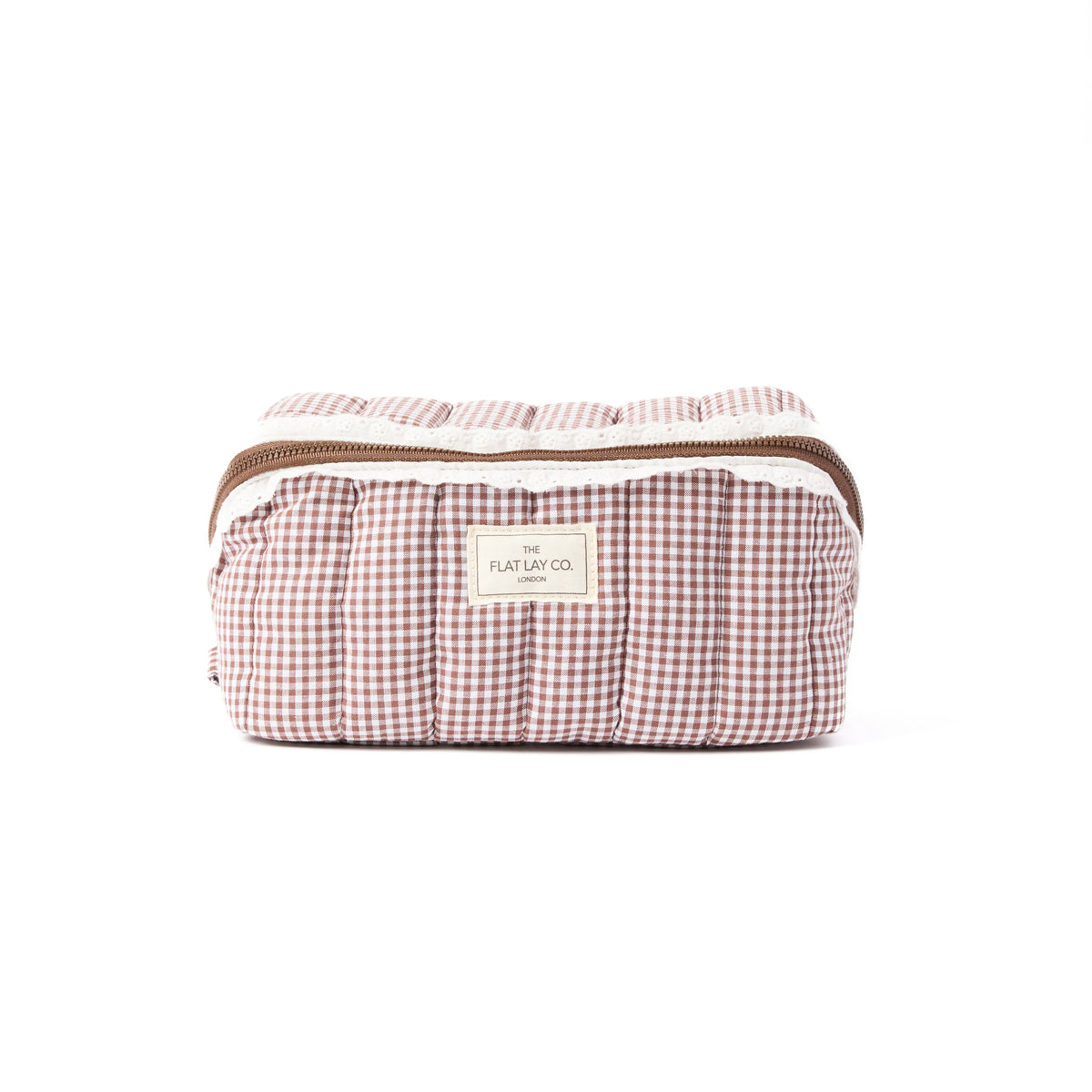 Flat Lay Box Bag - Mocha Gingham