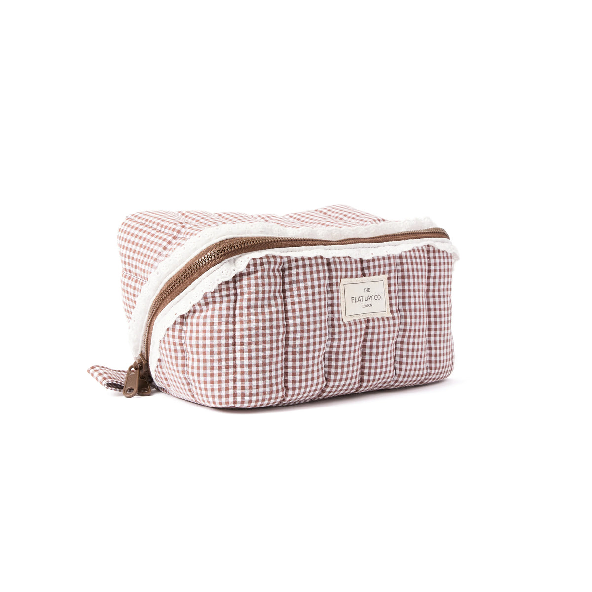 Flat Lay Box Bag - Mocha Gingham
