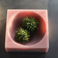 Skál/skúlptúr cube - pink/stór