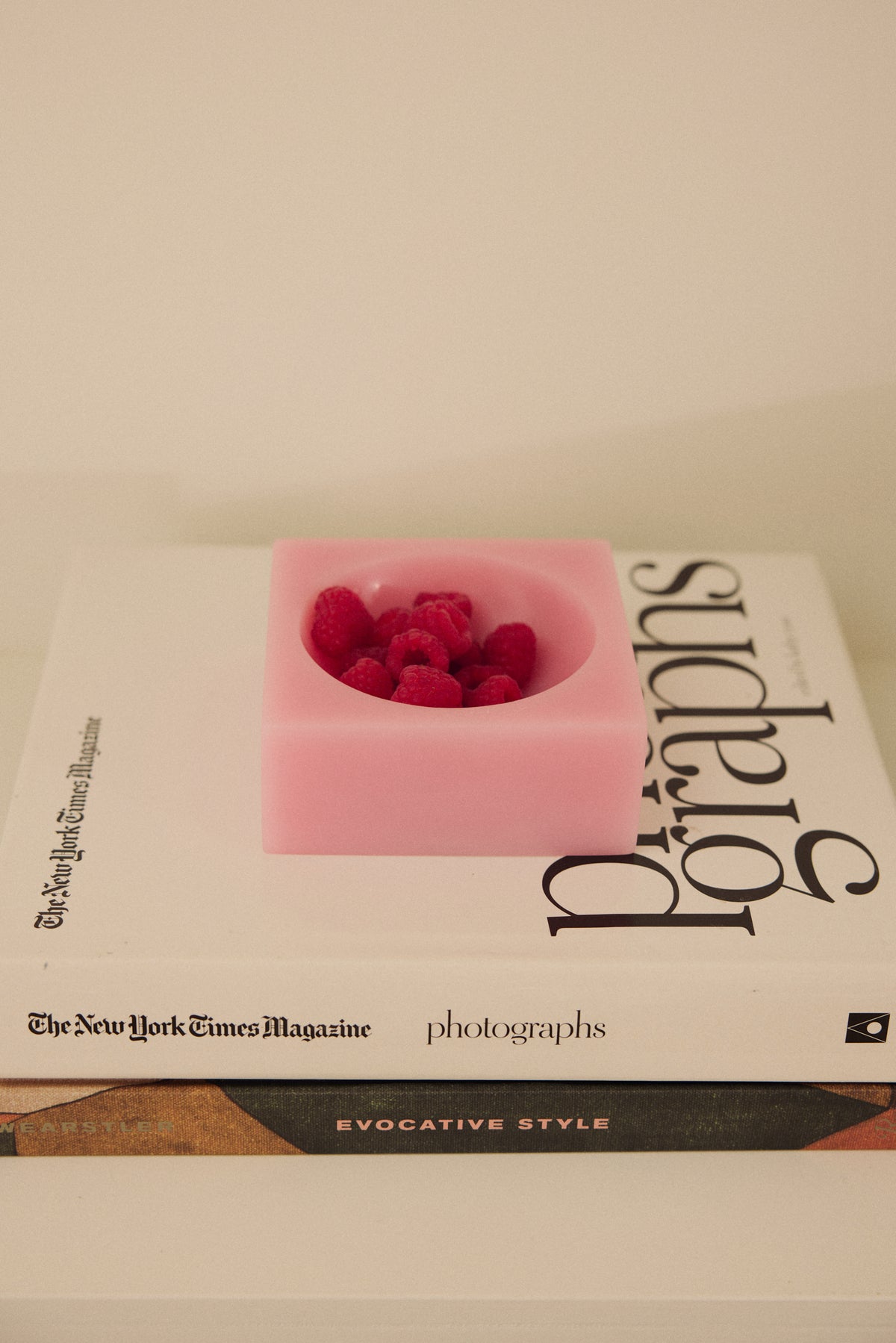 Skál/skúlptúr cube - pink/lítil