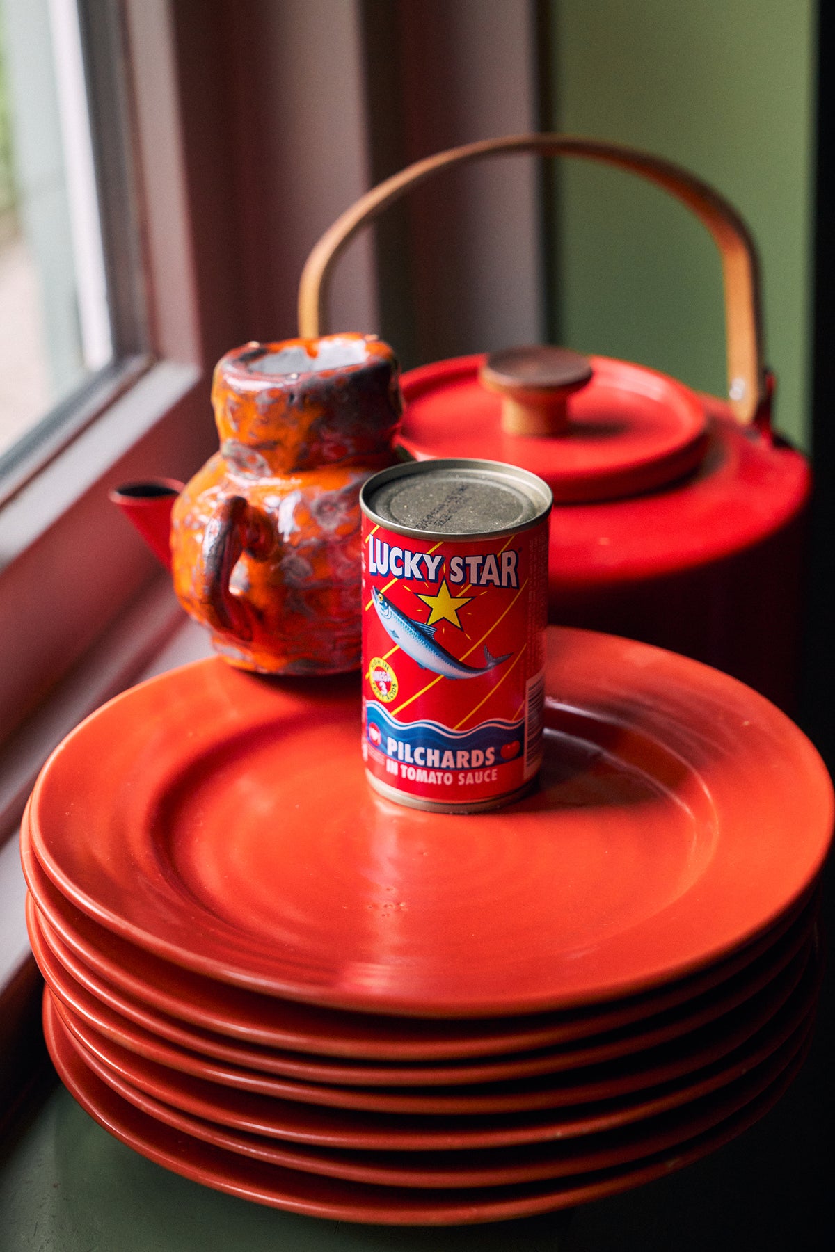 Farmhouse ceramics hliðardiskur - red