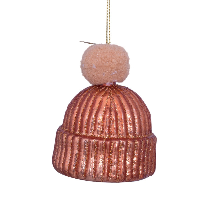 Jólaskraut - Brown hat with pom pon