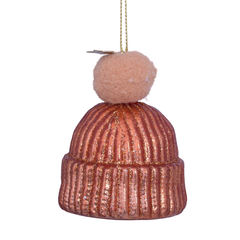 Jólaskraut - Brown hat with pom pon