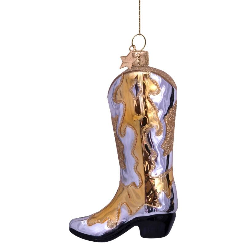 Jólaskraut - Silver/gold cowboy boot