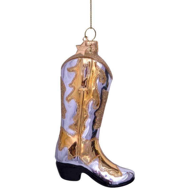 Jólaskraut - Silver/gold cowboy boot