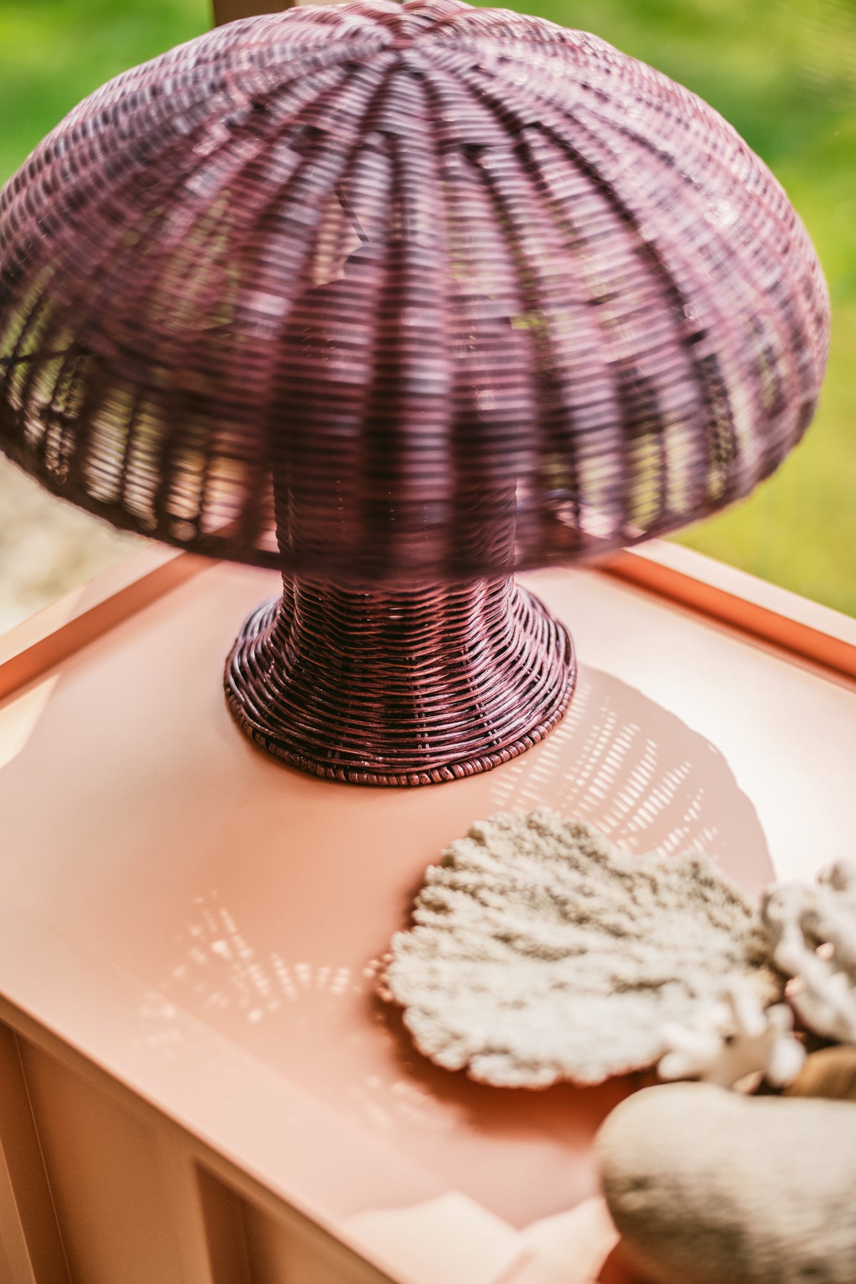 Lampi rattan mushroom - burgundy