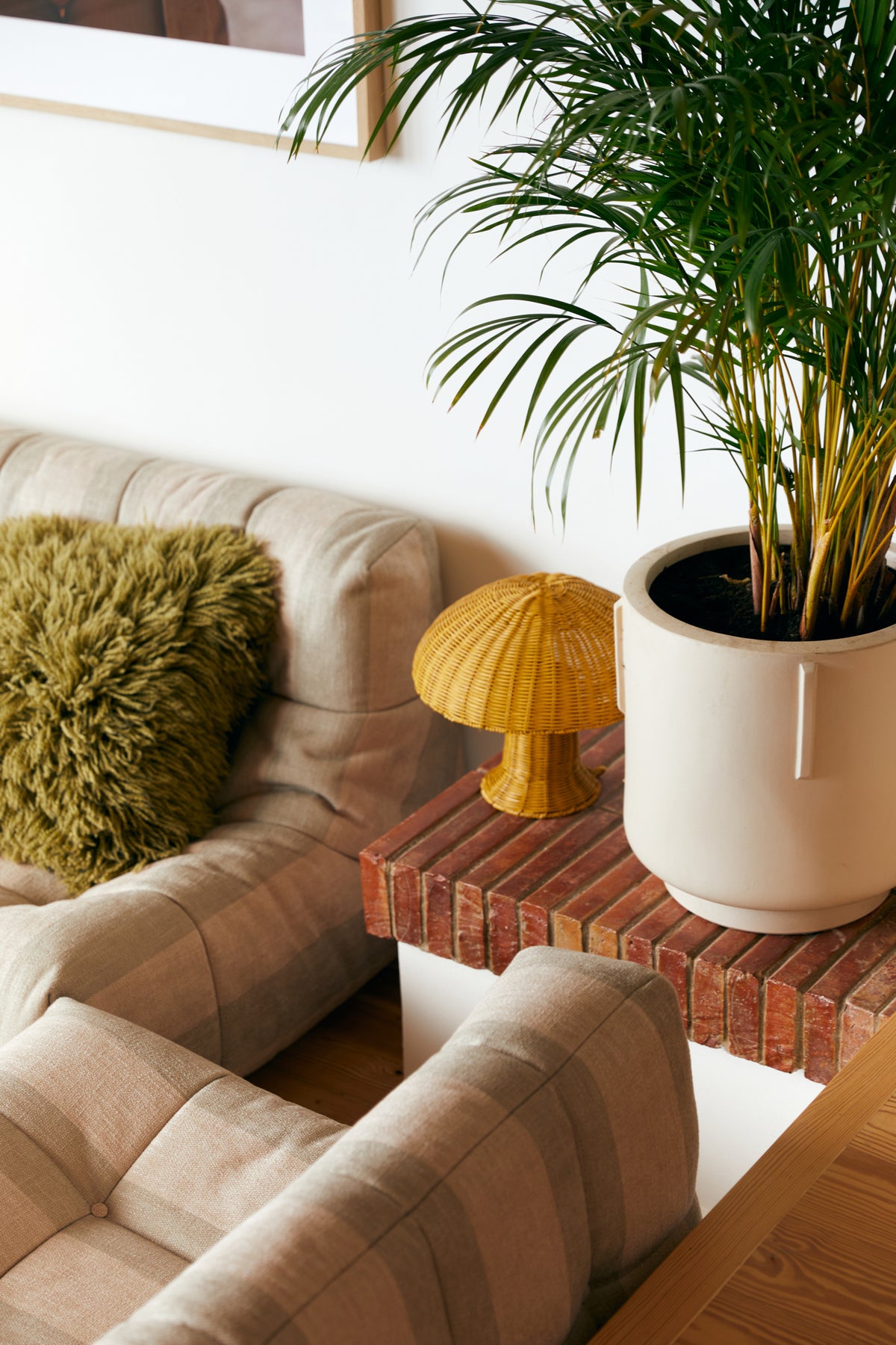 Lampi rattan mushroom - mustard