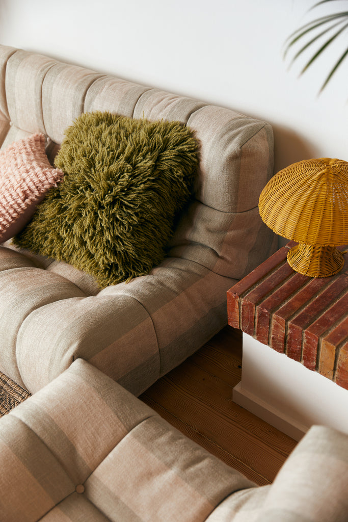 Púði - fluffy olive