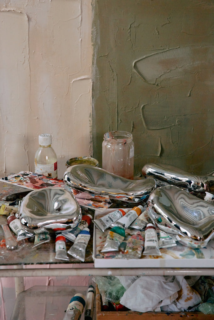 Gler skúlptúrar 4 stk. - chrome