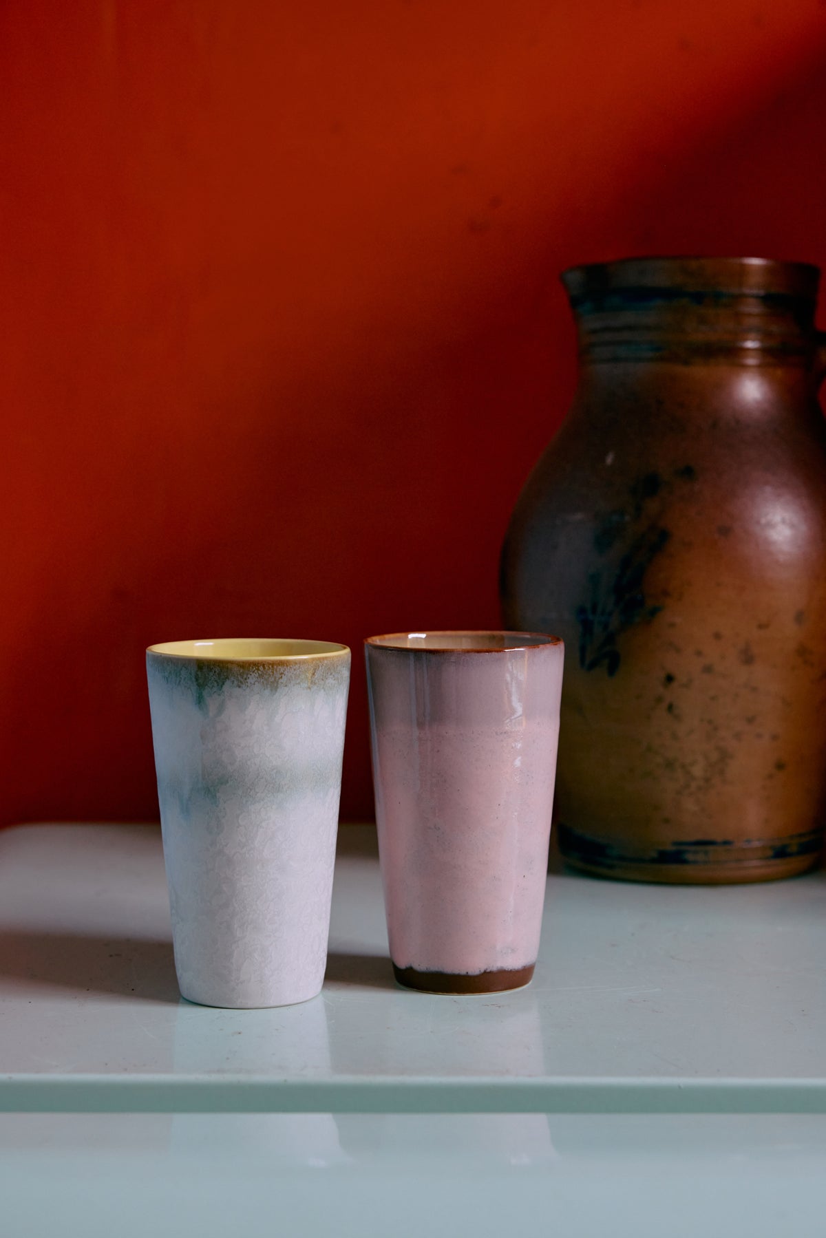 70's keramík latte bolli - petal