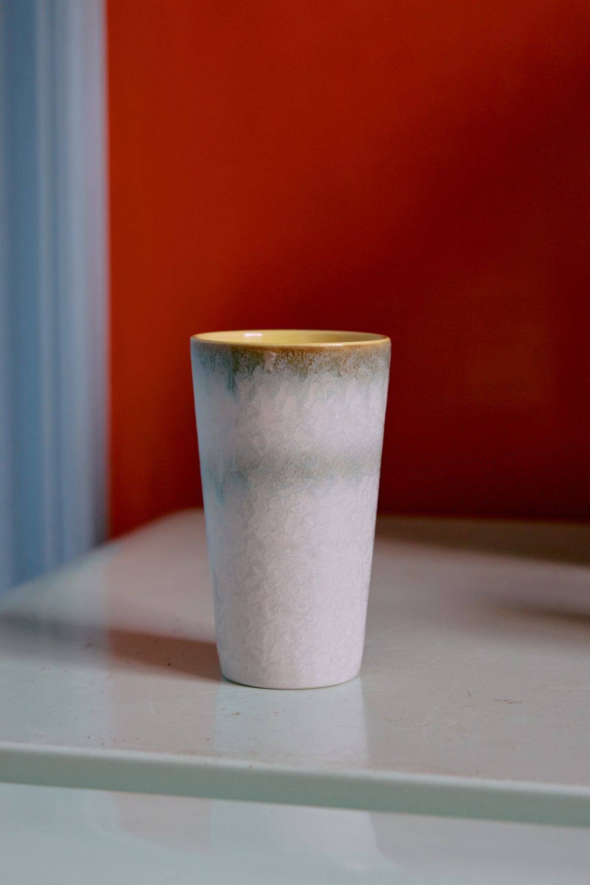 70's keramík latte bolli - petal