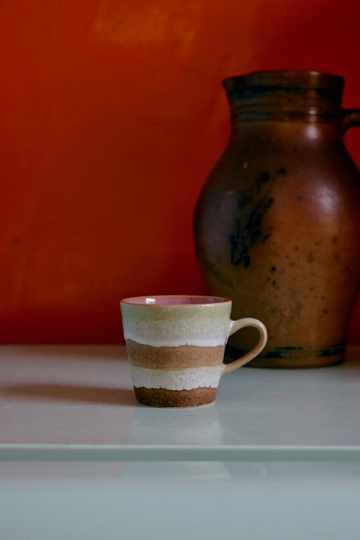 70's keramík americano bolli - umber