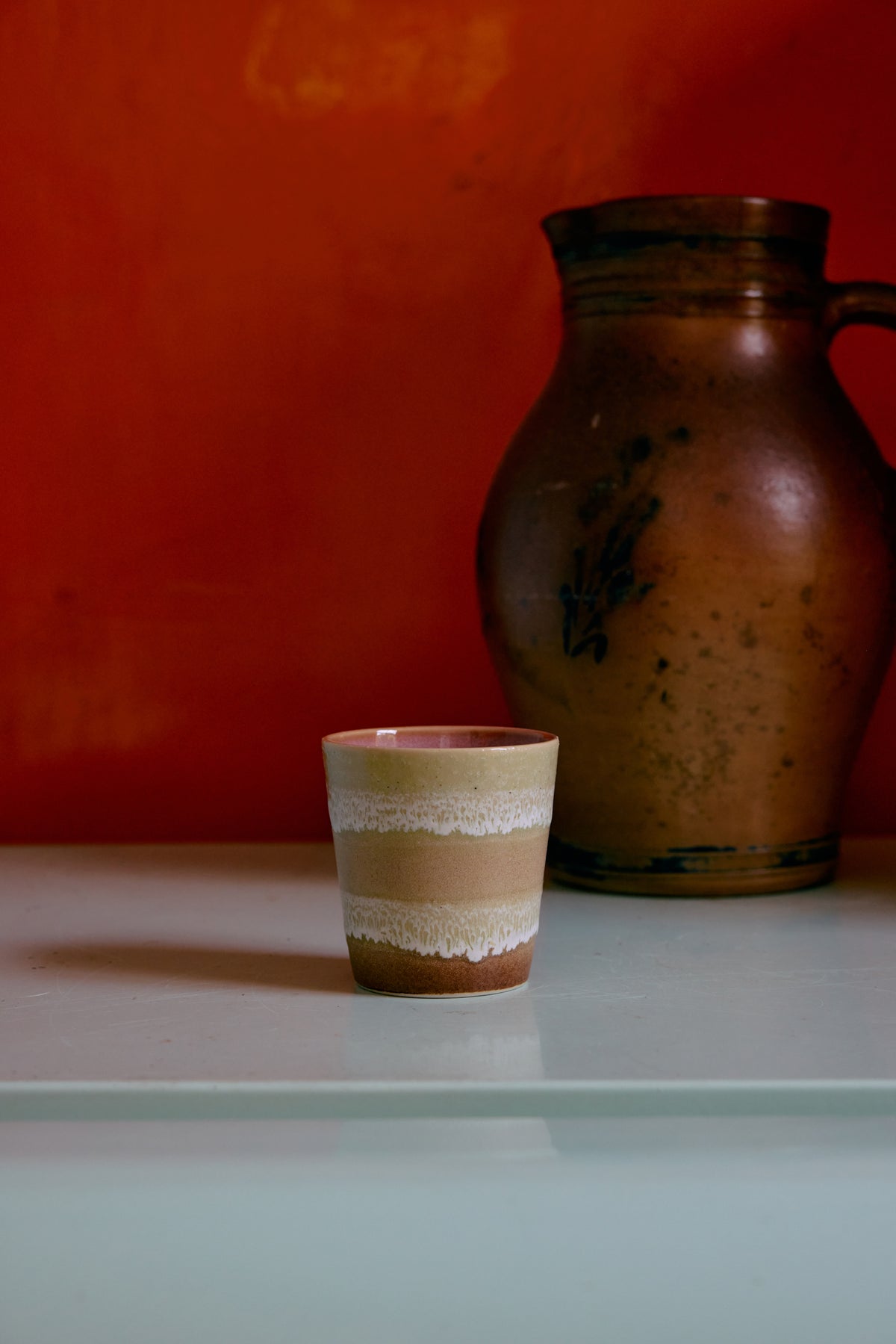 70's keramík bolli - umber