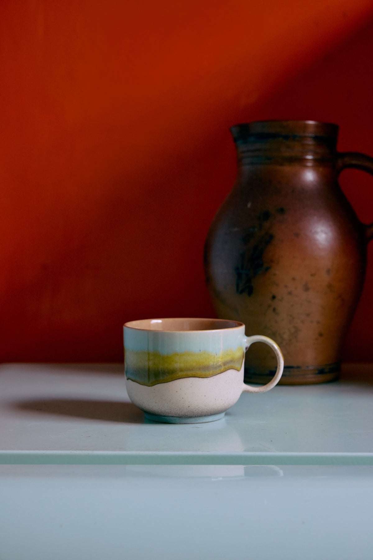 70's keramík tebolli - Glint