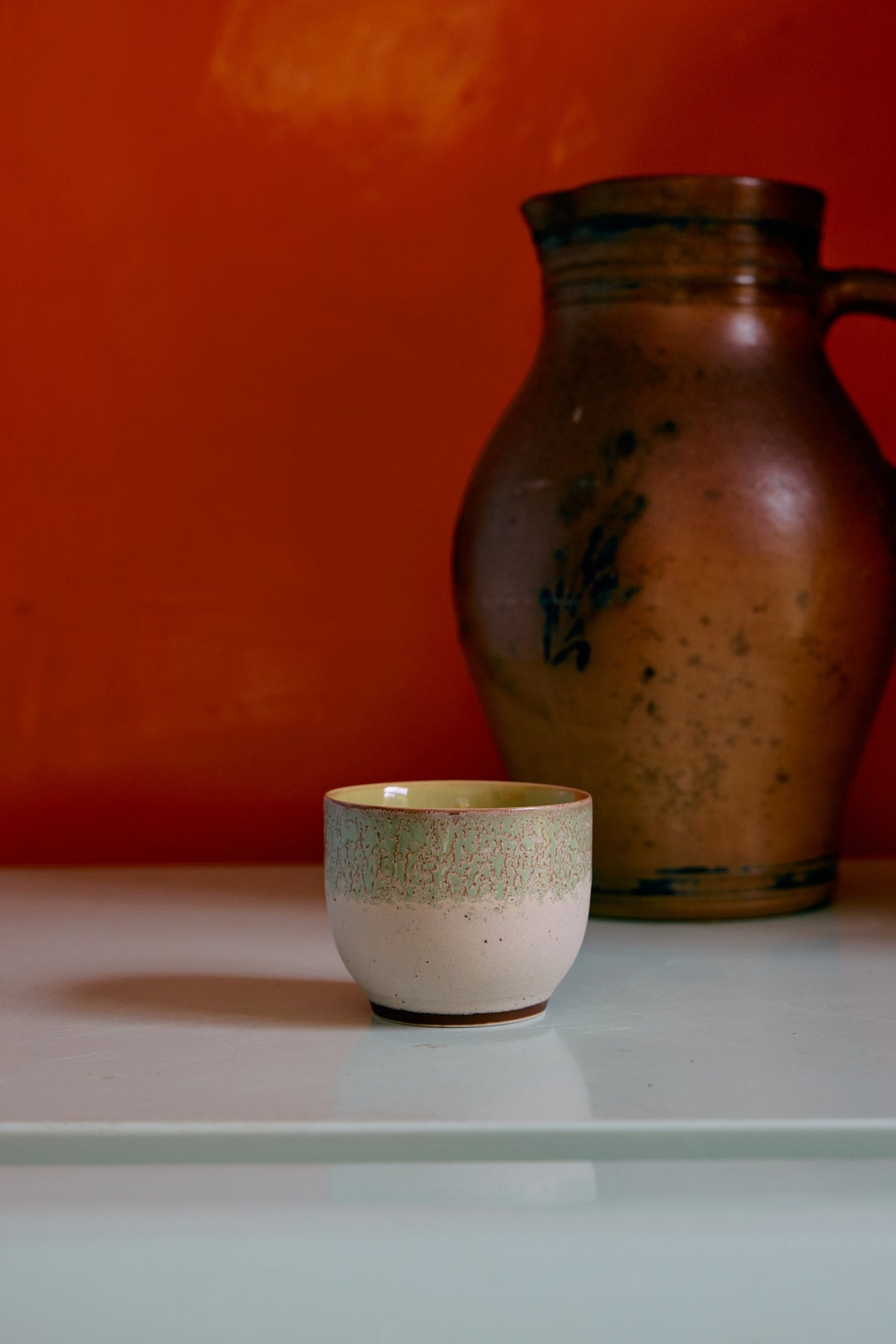 70's keramík bolli - chalk