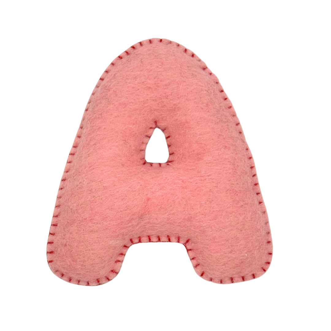 Þæfður bókstafur A-Ö - bleikir