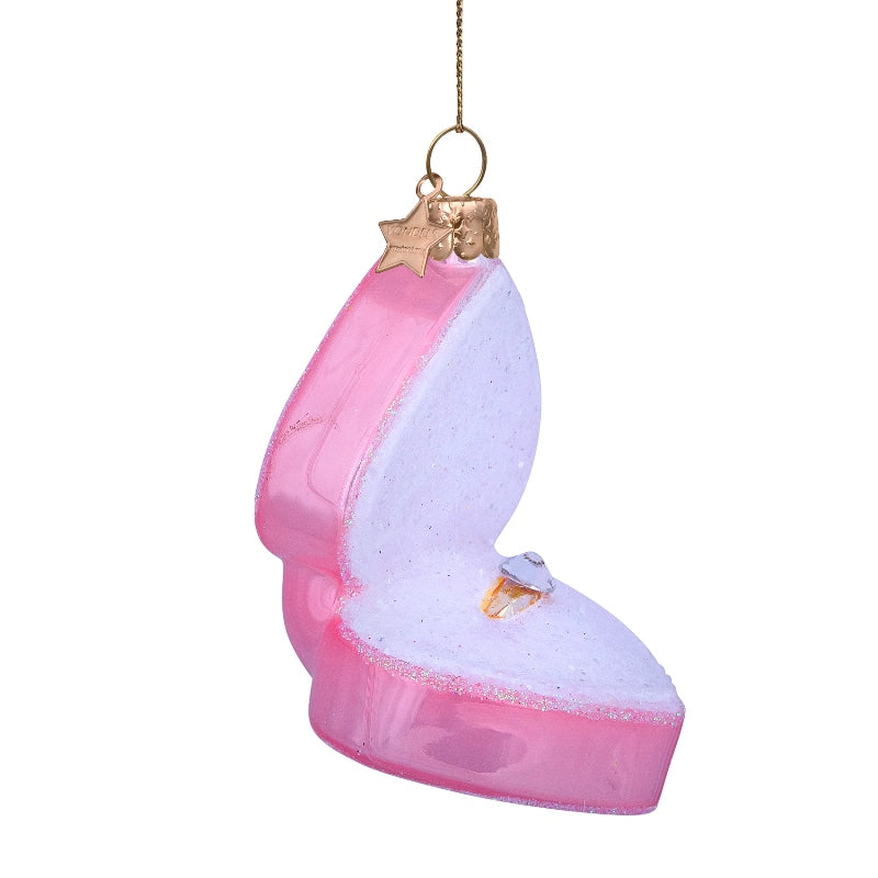 Jólaskraut - Wedding ring in a pink box