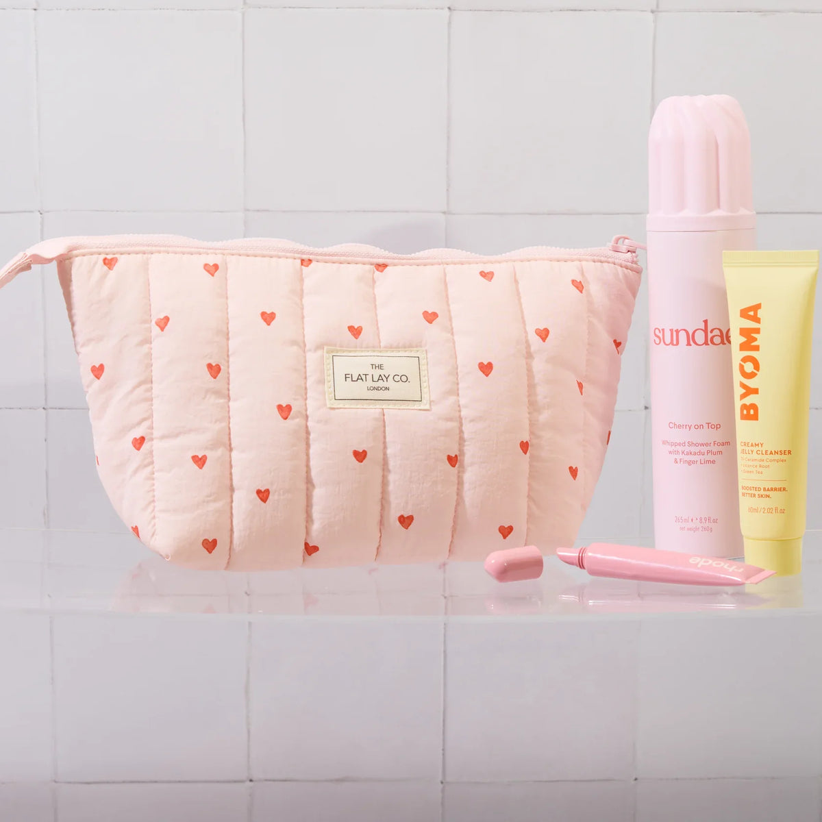 Essential Makeup Pouch - Sweet Pink Hearts