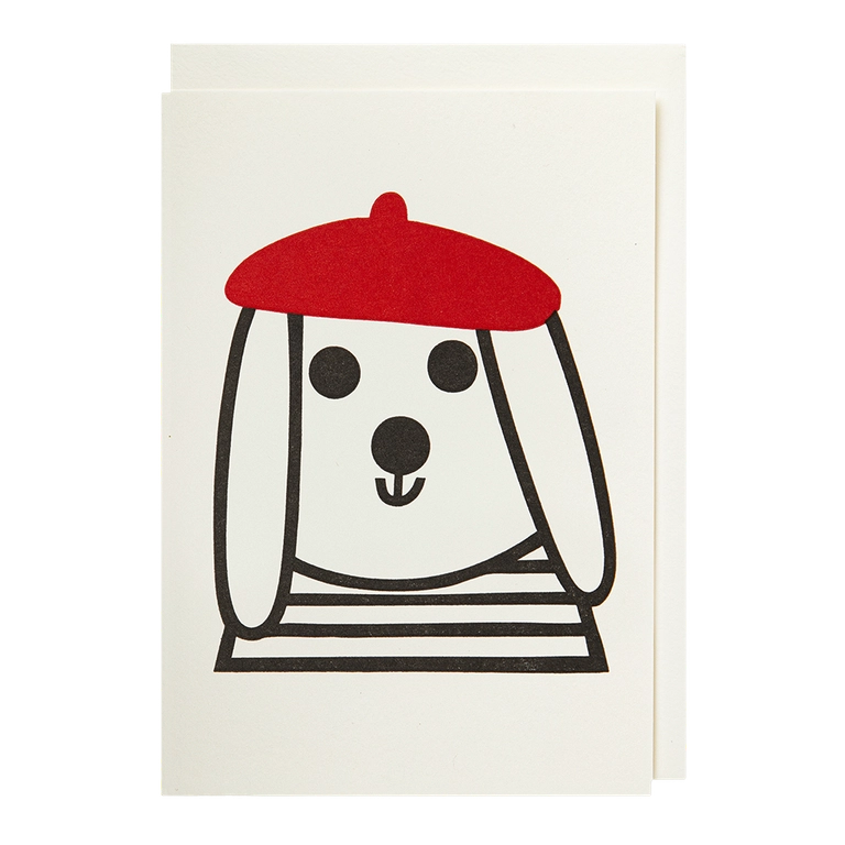 Kort - Dog with Beret