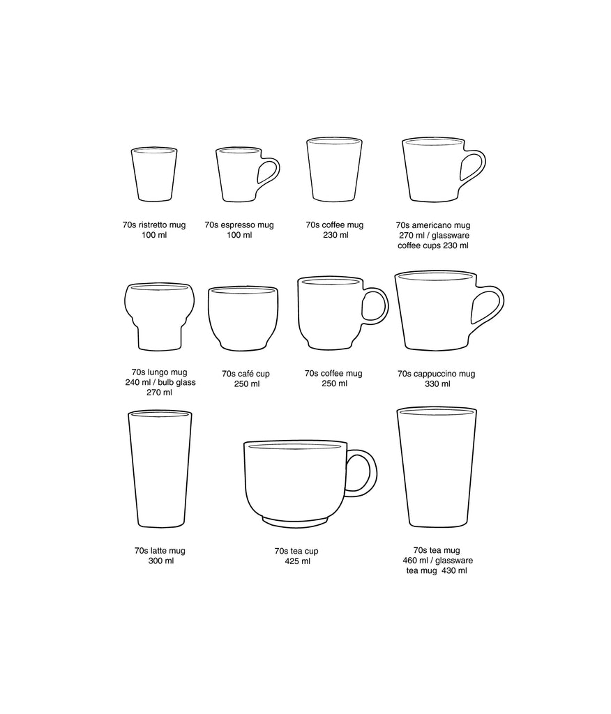 70's keramík lungo bollar 2 stk. - symbolist