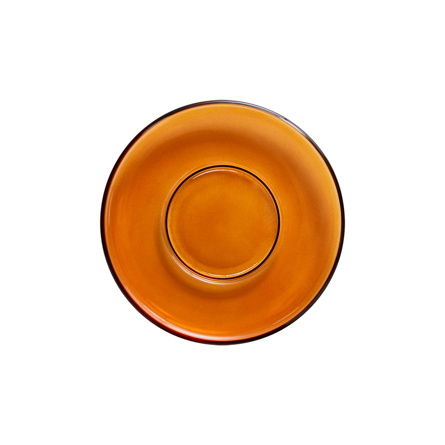 70's undirskálar amber brown -  4 stk.