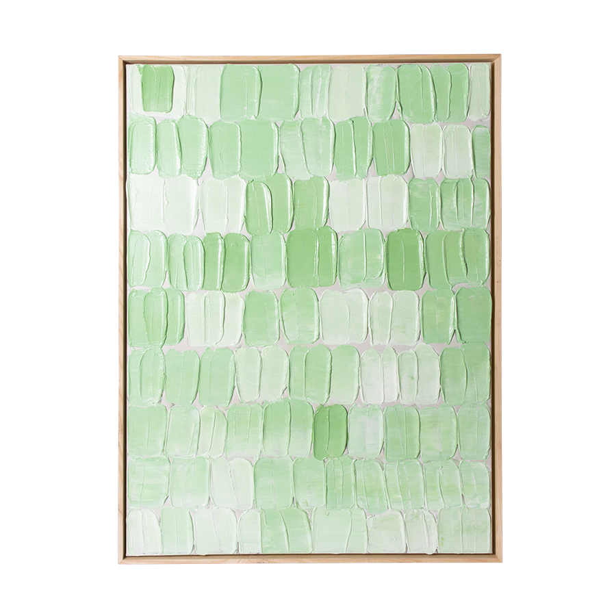 Framed Pallet málverk - grænt 75x100 cm