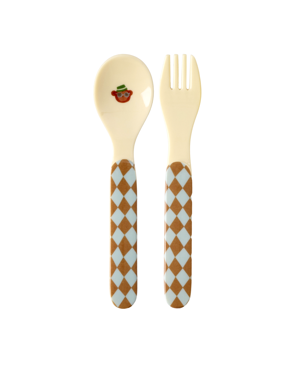 Skeið og gaffall melamine - Music band/mint