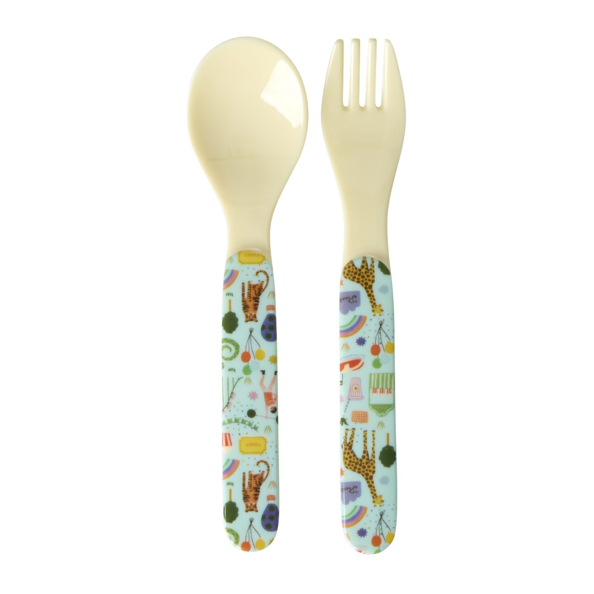 Skeið og gaffall melamine - Fun Fair/Mint