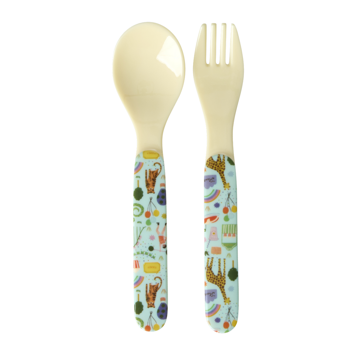 Skeið og gaffall melamine - Fun Fair/Mint