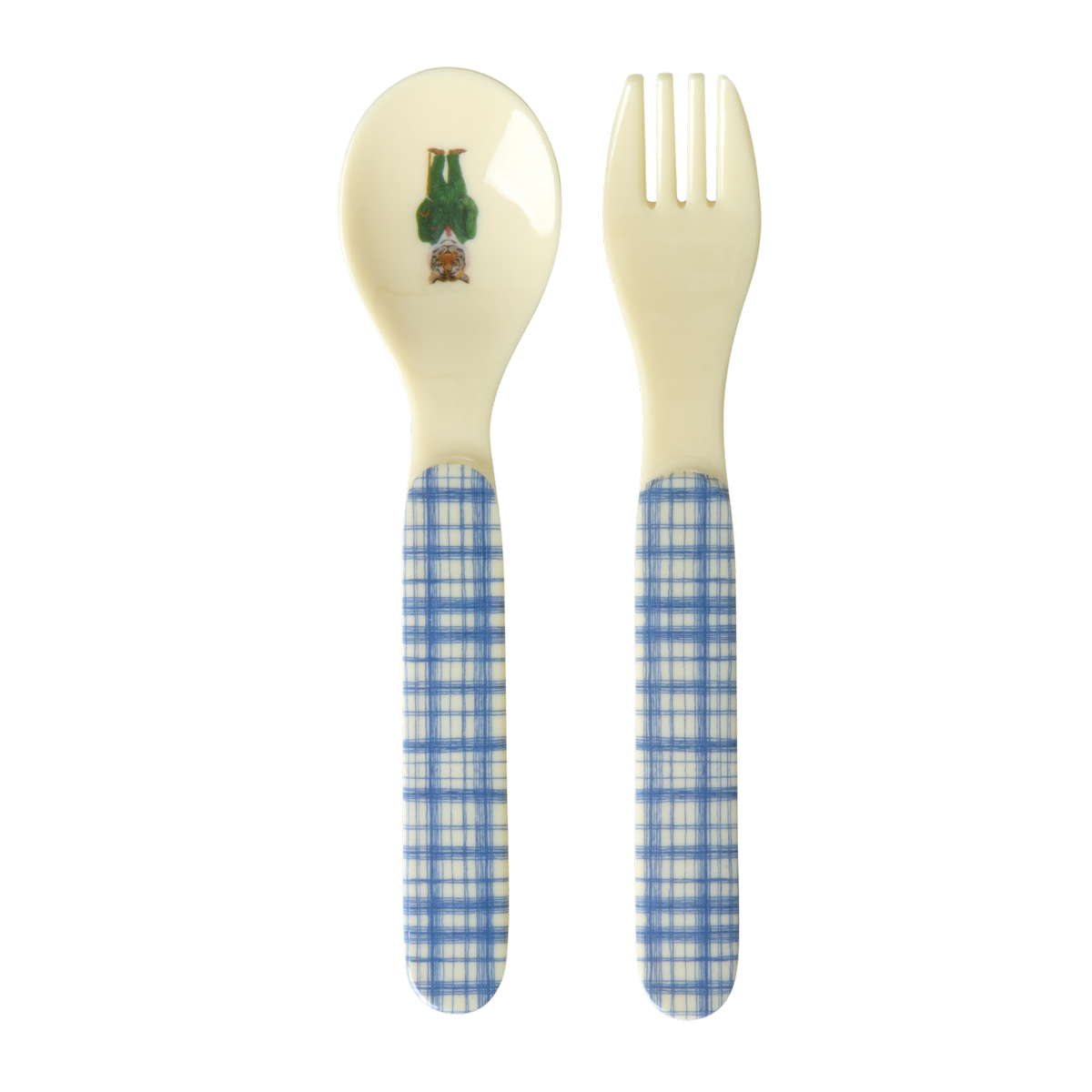 Skeið og gaffall melamine - Nathalie Lété Print/Blue