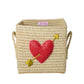 Karfa raffia - Lítil/3D heart