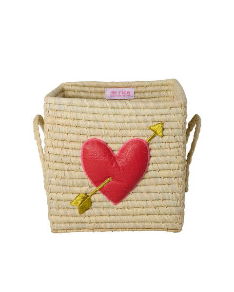 Karfa raffia - Lítil/3D heart