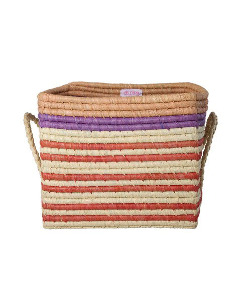 Karfa raffia - Miðstærð/Colorful stripes