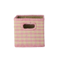 Karfa raffia - Lítil/Pink Checks