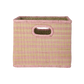 Karfa raffia - Stór/Pink Checks