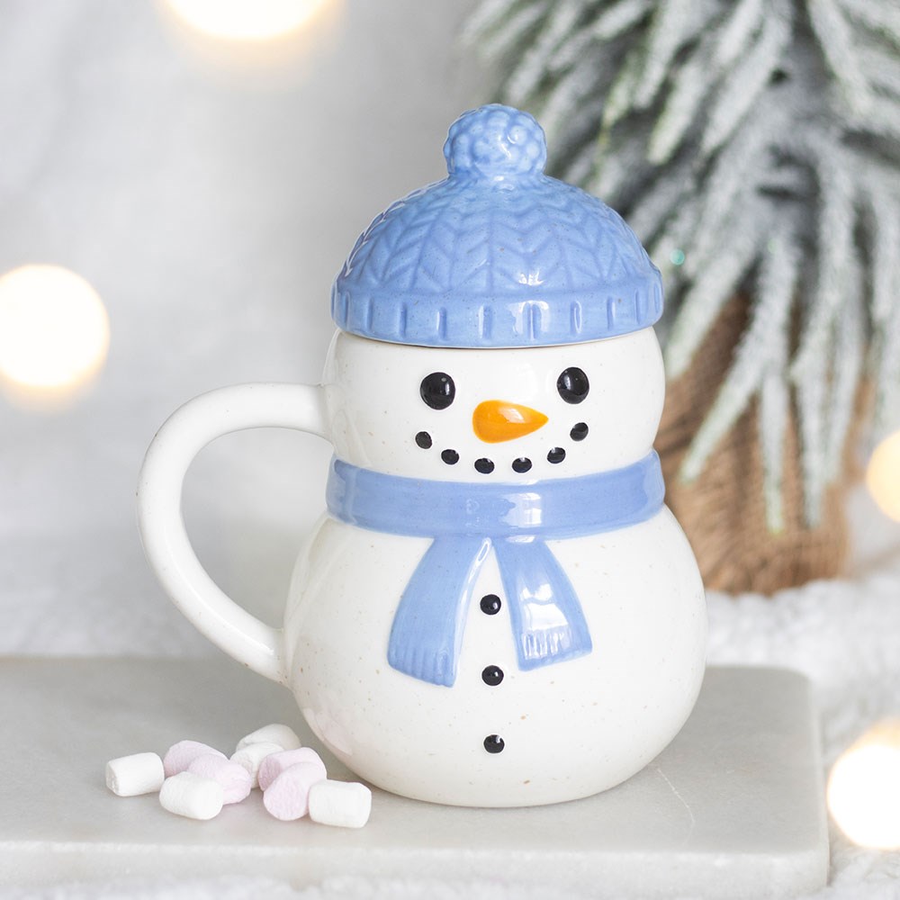 Bolli með loki - Blue Winter Snowman