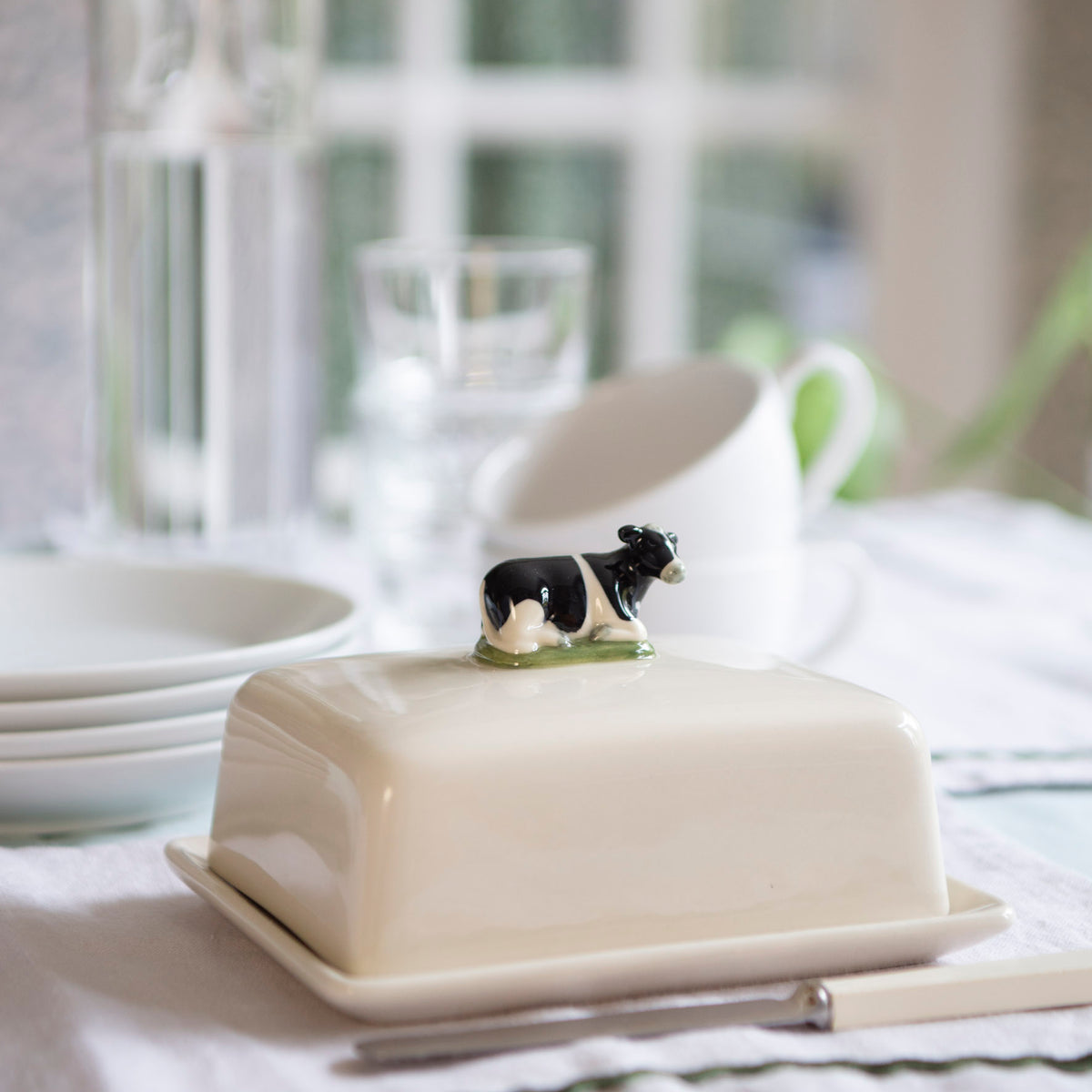 Smjördiskur með loki - Friesian Cow
