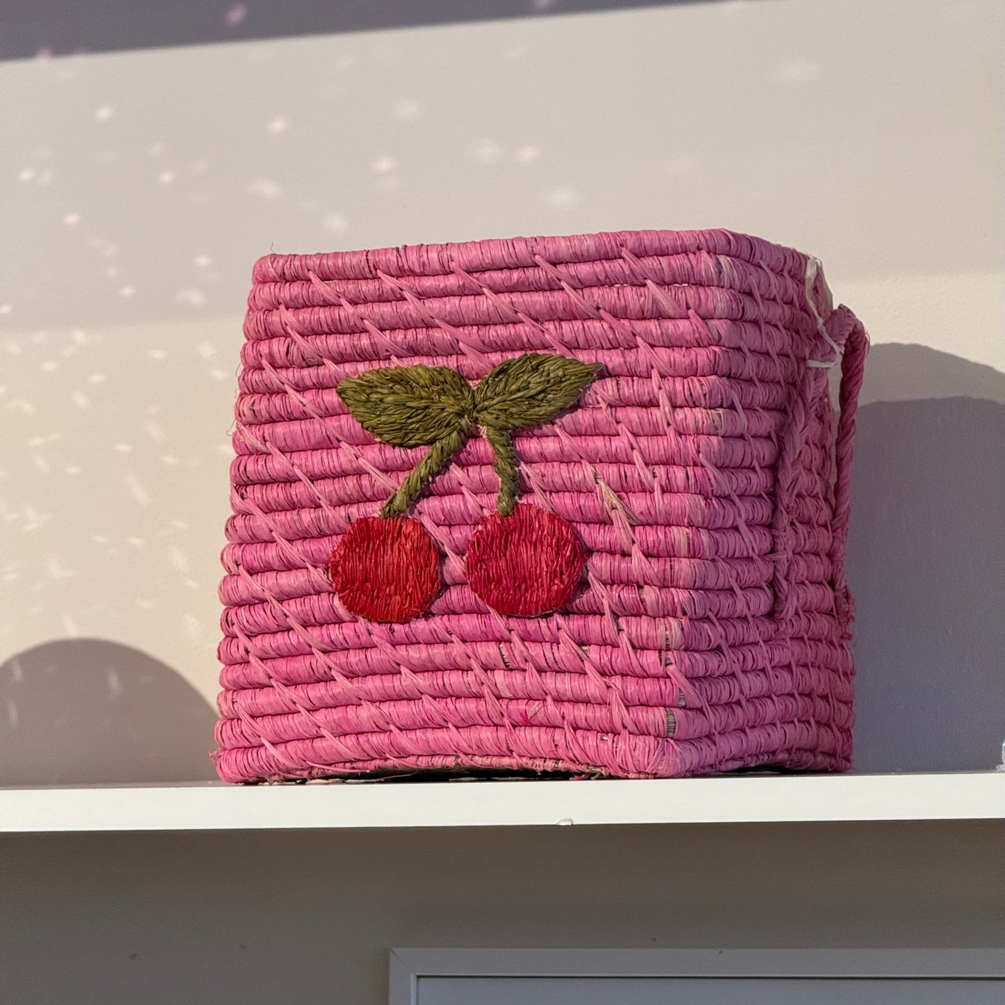 Karfa raffia - Lítil/Big Cherry