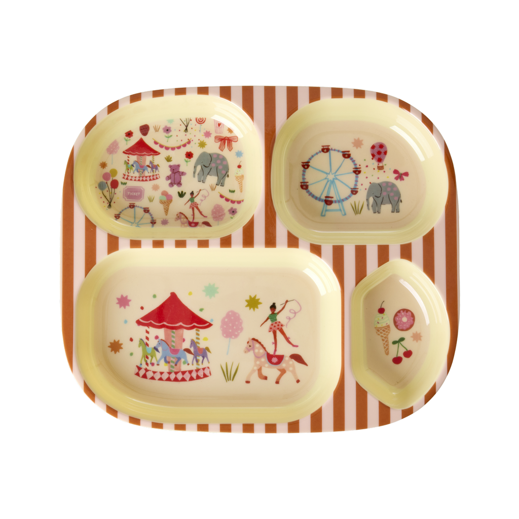 Matardiskur melamine með hólfum - Fun Fair/Pink