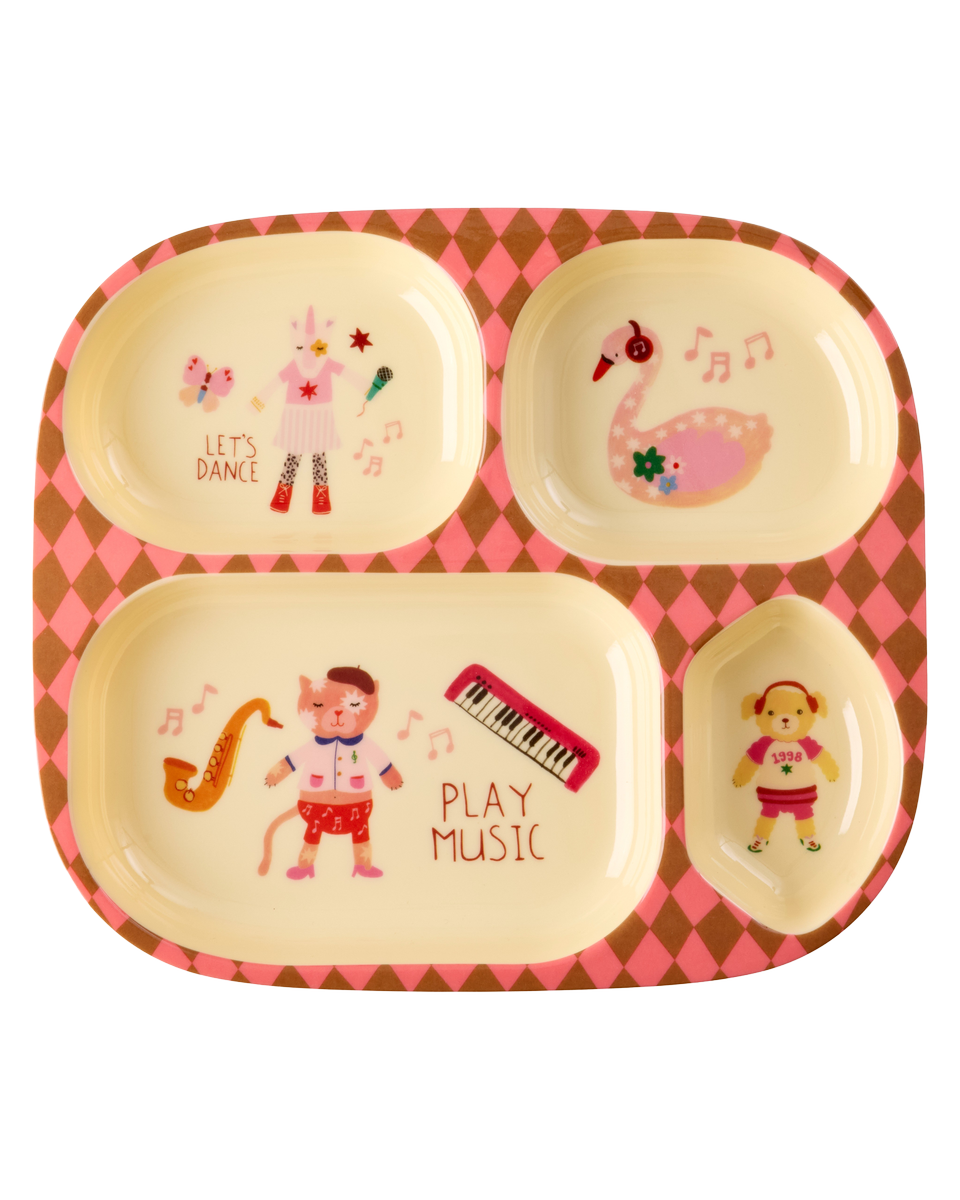 Matardiskur melamine með hólfum - Music band/pink