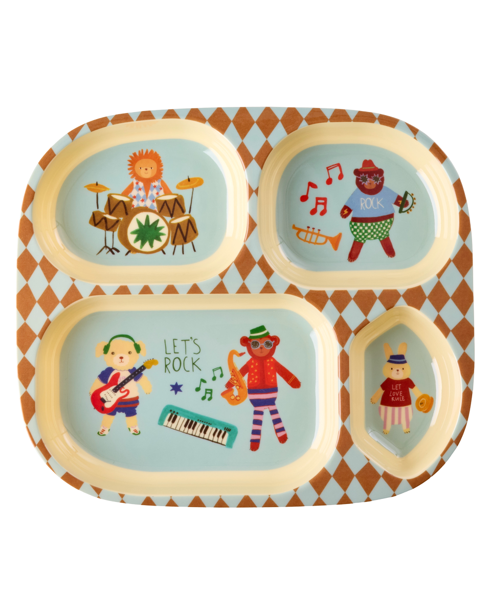 Matardiskur melamine með hólfum - Music band/mint